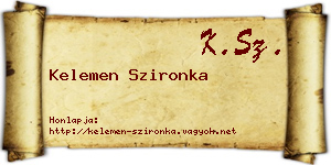 Kelemen Szironka névjegykártya